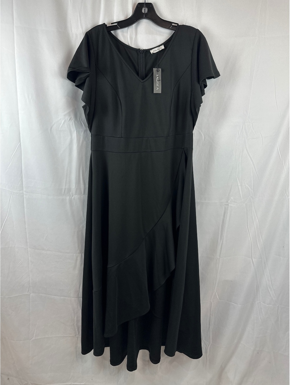 Talisea Black V-Neck Midi Dress Size 14W
